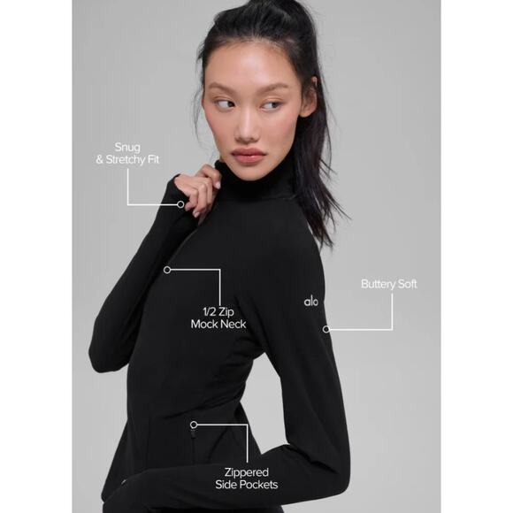 Alo Yoga Alosoft 1/2 Zip Rapid Pullover NWT Size Medium - Picture 2 of 5